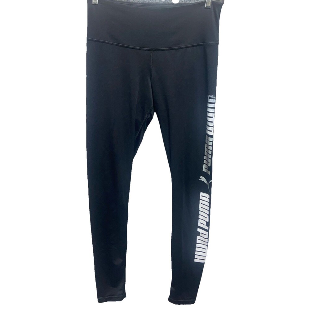 Puma Modern Sports Fold Up Leggings Womens Tights Size Large Black/White